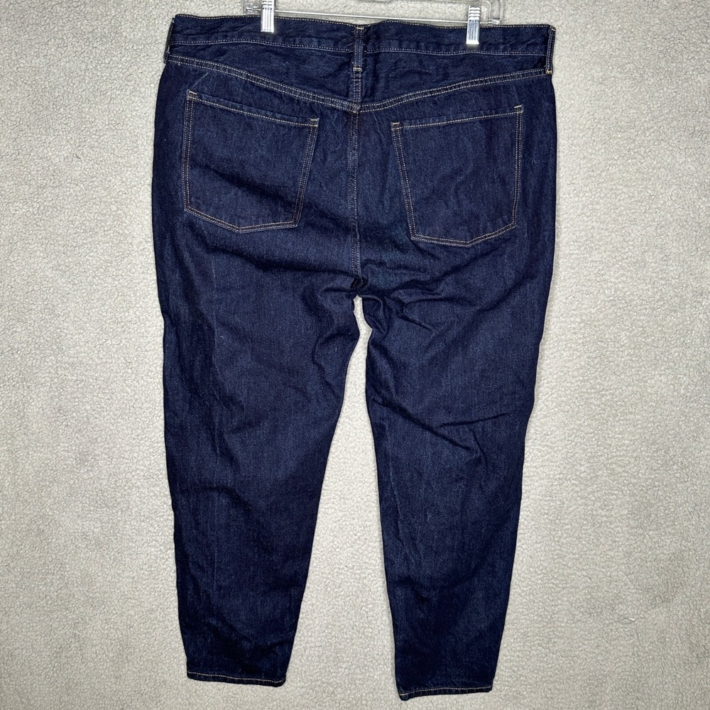 Old Navy Womens High Rise‎ Slouchy Taper Jeans Sz 18 Tall Dark Wash Cotton Denim - Picture 3 of 11